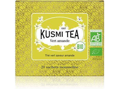 Thé Vert à l'Amande Bio Boîte de 20 sachets - Kusmi Tea