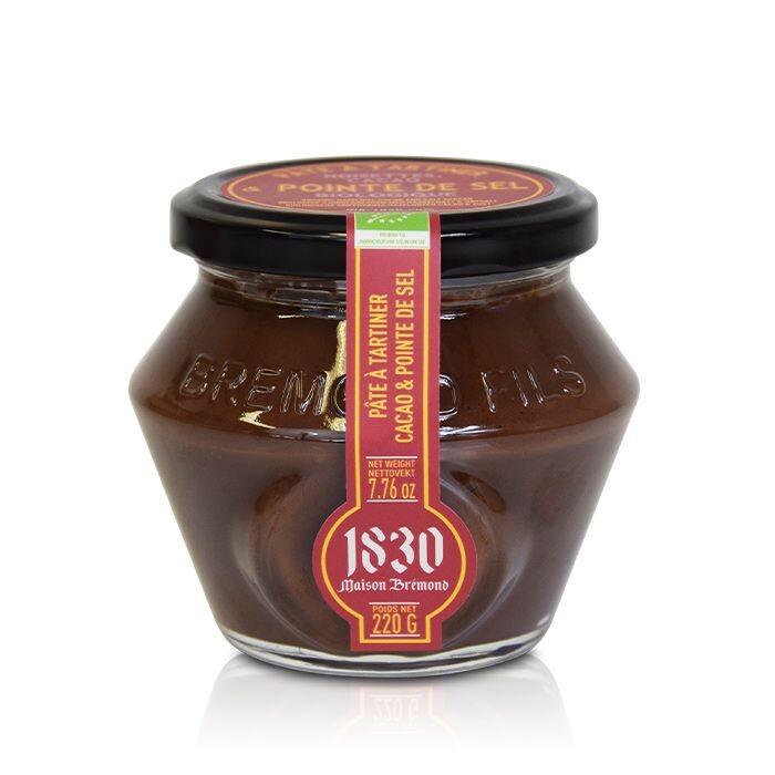 Pâte à tartiner BIO noisettes, cacao et pointe de sel 220g - Maison Brémond